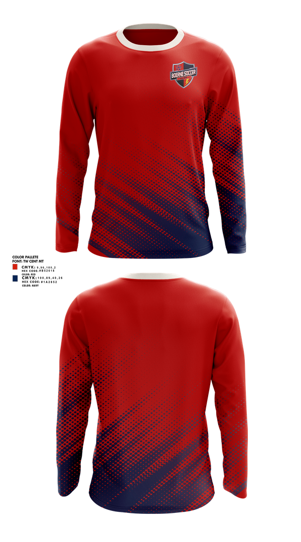 Long Sleeve Performance Shirt, Boerne Soccer Club, Men's Soccer, Teamtime, Team time, sublimation, custom sports apparel, team uniforms, spirit wear, spiritwear, sports uniforms, custom shirts, team store, custom team store, fundraiser sports, apparel fundraiser