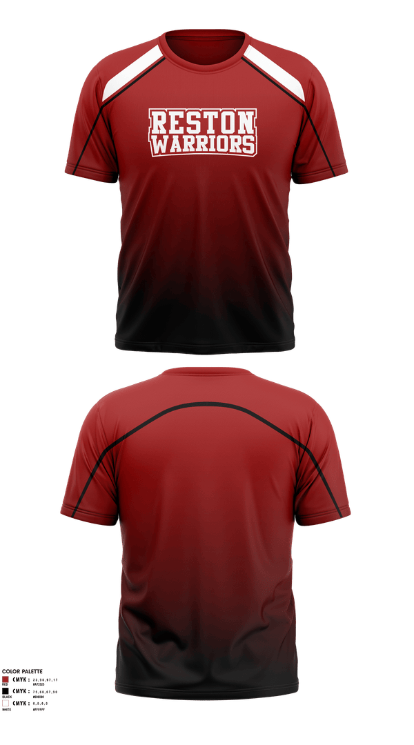 Short Sleeve Performance Shirt, Reston Warriors, Baseball, Teamtime, Team time, sublimation, custom sports apparel, team uniforms, spirit wear, spiritwear, sports uniforms, custom shirts, team store, custom team store, fundraiser sports, apparel fundraiser
