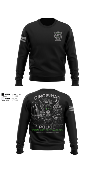 Crew Neck Sweatshirt, Cincinnati Police Night Shift, Police, Teamtime, Team time, sublimation, custom sports apparel, team uniforms, spirit wear, spiritwear, sports uniforms, custom shirts, team store, custom team store, fundraiser sports, apparel fundraiser
