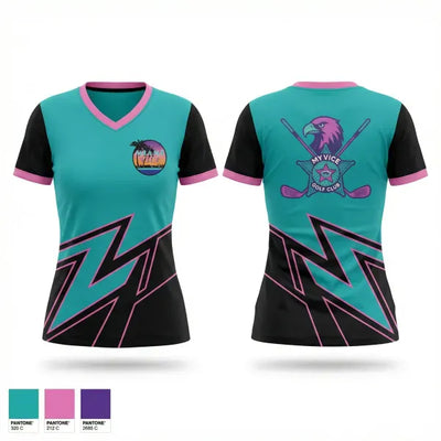 My Vice Golf 57803128 Women's Short Sleeve V-neck Shirt - 1