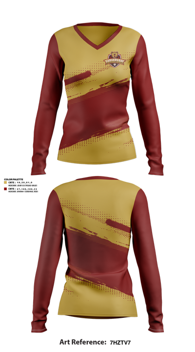 Carvers Bay Cheer 33008843 Women's Long Sleeve V-neck Shirt - 1
