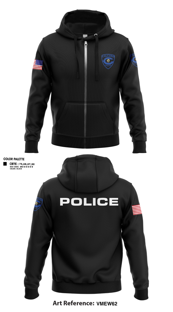 Zip Hoodie, Colcord Police Dept, , Teamtime, Team time, sublimation, custom sports apparel, team uniforms, spirit wear, spiritwear, sports uniforms, custom shirts, team store, custom team store, fundraiser sports, apparel fundraiser