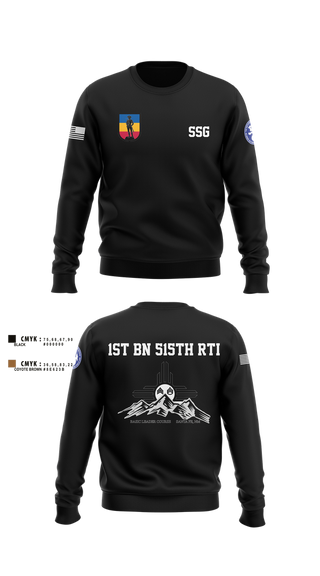 Crew Neck Sweatshirt, 1st BN 515th RTI, Army, Teamtime, Team time, sublimation, custom sports apparel, team uniforms, spirit wear, spiritwear, sports uniforms, custom shirts, team store, custom team store, fundraiser sports, apparel fundraiser