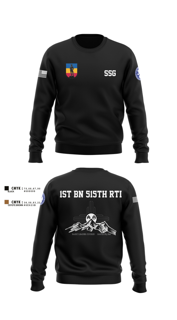 Crew Neck Sweatshirt, 1st BN 515th RTI, Army, Teamtime, Team time, sublimation, custom sports apparel, team uniforms, spirit wear, spiritwear, sports uniforms, custom shirts, team store, custom team store, fundraiser sports, apparel fundraiser