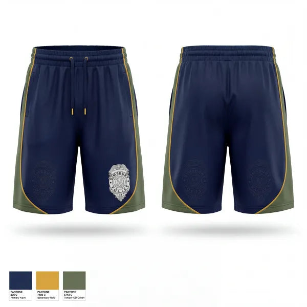 Athletic Shorts With Pockets, Simsbury Police Department, Police, Teamtime, Team time, sublimation, custom sports apparel, team uniforms, spirit wear, spiritwear, sports uniforms, custom shirts, team store, custom team store, fundraiser sports, apparel fundraiser