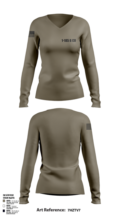 1-185 B CO 49099894 Women's Long Sleeve V-neck Shirt - 1