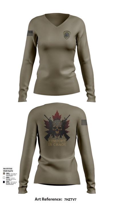 St Albans Police Special Response Team 18297149 Women's Long Sleeve V-neck Shirt - 1