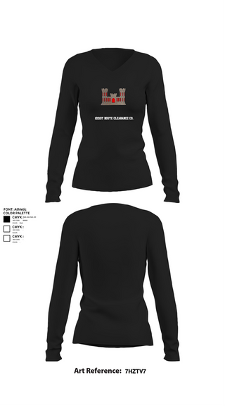 Womens Long Sleeve Vneck Shirt, 1221st Route Clearance Co., National Guard, Teamtime, Team time, sublimation, custom sports apparel, team uniforms, spirit wear, spiritwear, sports uniforms, custom shirts, team store, custom team store, fundraiser sports, apparel fundraiser