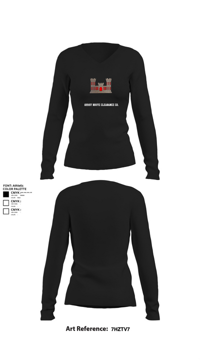 1221st Route Clearance Co. 10953211 Women's Long Sleeve V-neck Shirt - 21