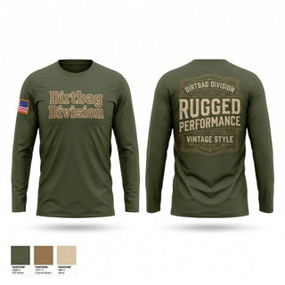 Long Sleeve Performance Shirt, Dirtbag Division, Army, Teamtime, Team time, sublimation, custom sports apparel, team uniforms, spirit wear, spiritwear, sports uniforms, custom shirts, team store, custom team store, fundraiser sports, apparel fundraiser