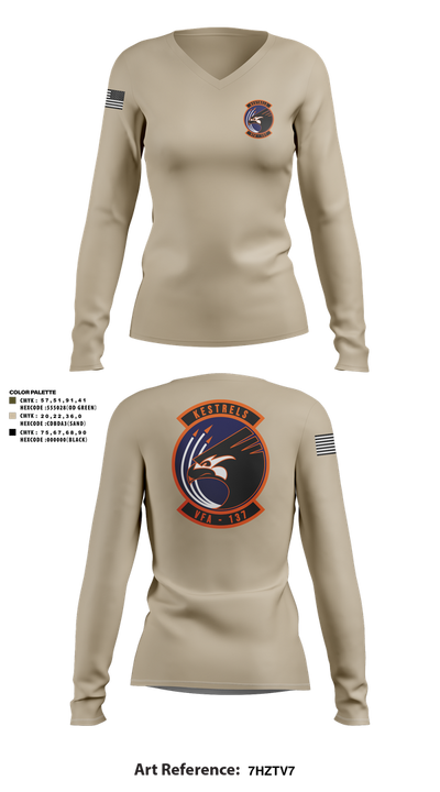 Kestrels 56714032 Women's Long Sleeve V-neck Shirt - 2