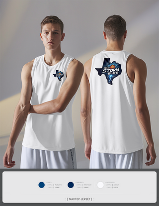 Tank Top, Texas Storm, Men's Basketball, Teamtime, Team time, sublimation, custom sports apparel, team uniforms, spirit wear, spiritwear, sports uniforms, custom shirts, team store, custom team store, fundraiser sports, apparel fundraiser