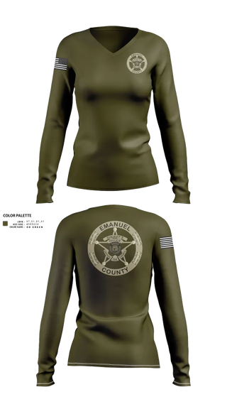 Womens Long Sleeve Vneck Shirt, Emanuel County SRT, Police, Teamtime, Team time, sublimation, custom sports apparel, team uniforms, spirit wear, spiritwear, sports uniforms, custom shirts, team store, custom team store, fundraiser sports, apparel fundraiser