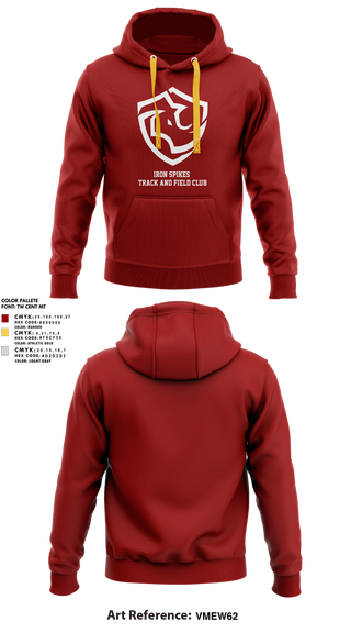 Hoodie, Iron Spikes Track and Field Club, Track & Field, Teamtime, Team time, sublimation, custom sports apparel, team uniforms, spirit wear, spiritwear, sports uniforms, custom shirts, team store, custom team store, fundraiser sports, apparel fundraiser