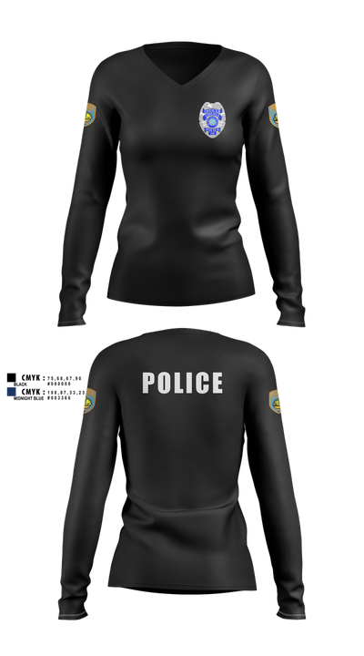 Odessa Police Department 86817075 Women's Long Sleeve V-neck Shirt - 3