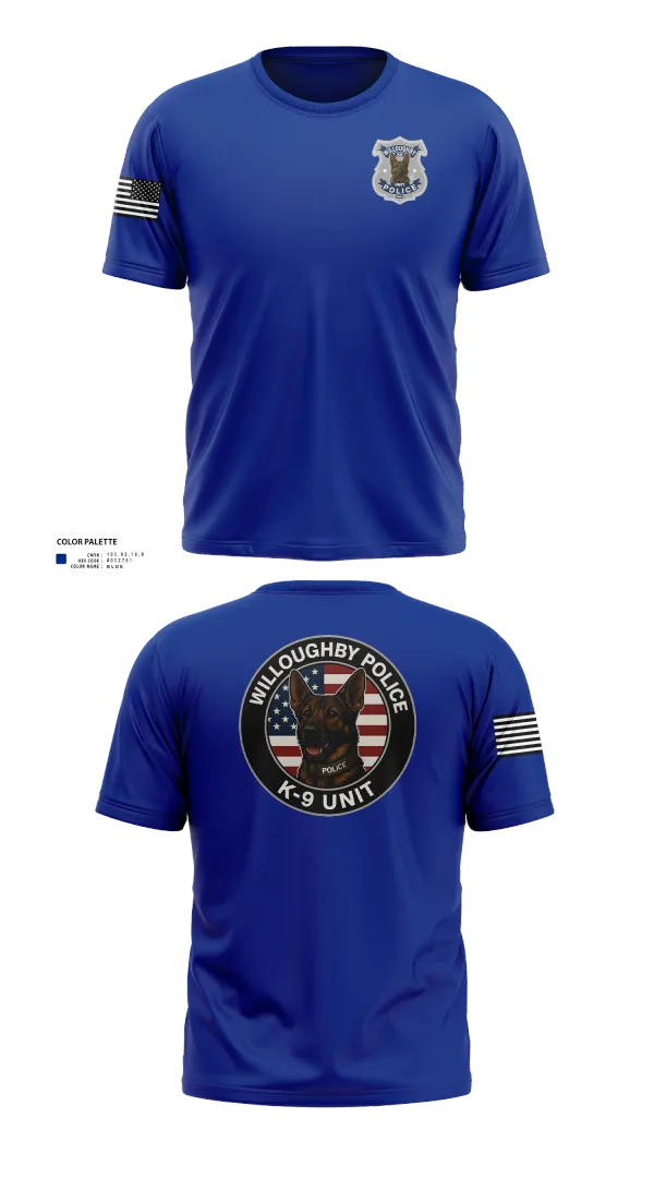 Old School Cotton Feel Shirt, Willoughby Police K9 Unit, Police, Teamtime, Team time, sublimation, custom sports apparel, team uniforms, spirit wear, spiritwear, sports uniforms, custom shirts, team store, custom team store, fundraiser sports, apparel fundraiser