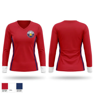 Womens Long Sleeve Vneck Shirt, Seniors, Softball, Teamtime, Team time, sublimation, custom sports apparel, team uniforms, spirit wear, spiritwear, sports uniforms, custom shirts, team store, custom team store, fundraiser sports, apparel fundraiser