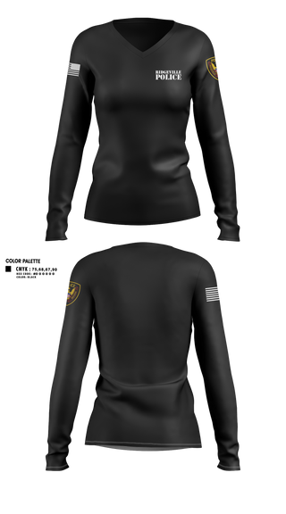 Womens Long Sleeve Vneck Shirt, Ridgeville Police, Police, Teamtime, Team time, sublimation, custom sports apparel, team uniforms, spirit wear, spiritwear, sports uniforms, custom shirts, team store, custom team store, fundraiser sports, apparel fundraiser
