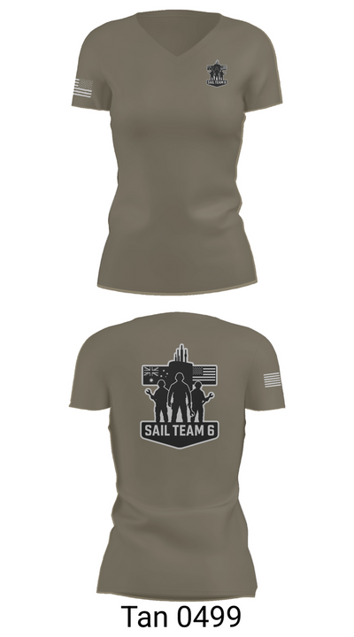 Sail team 6 28462926 Women's Short Sleeve V-neck Shirt - 65