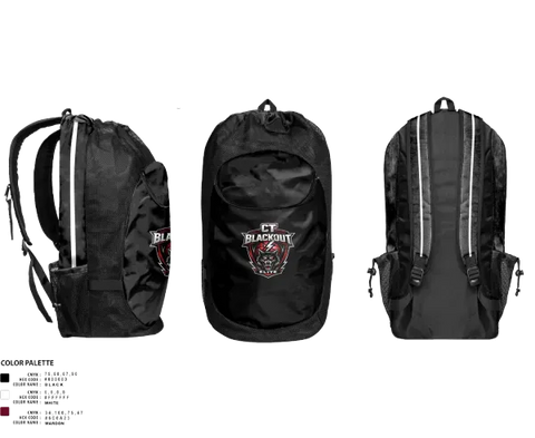 Gear Bag, CT Blackout Elite, Men's Basketball, Teamtime, Team time, sublimation, custom sports apparel, team uniforms, spirit wear, spiritwear, sports uniforms, custom shirts, team store, custom team store, fundraiser sports, apparel fundraiser