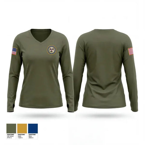 Womens Long Sleeve Vneck Shirt, Alcorn County Emergency Services, Fire Department, Teamtime, Team time, sublimation, custom sports apparel, team uniforms, spirit wear, spiritwear, sports uniforms, custom shirts, team store, custom team store, fundraiser sports, apparel fundraiser