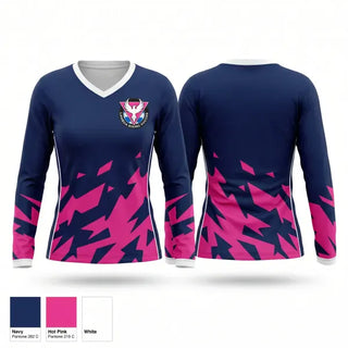 Womens Long Sleeve Vneck Shirt, LAMBDA RISING SOCCER CLUB, Women's Soccer, Teamtime, Team time, sublimation, custom sports apparel, team uniforms, spirit wear, spiritwear, sports uniforms, custom shirts, team store, custom team store, fundraiser sports, apparel fundraiser