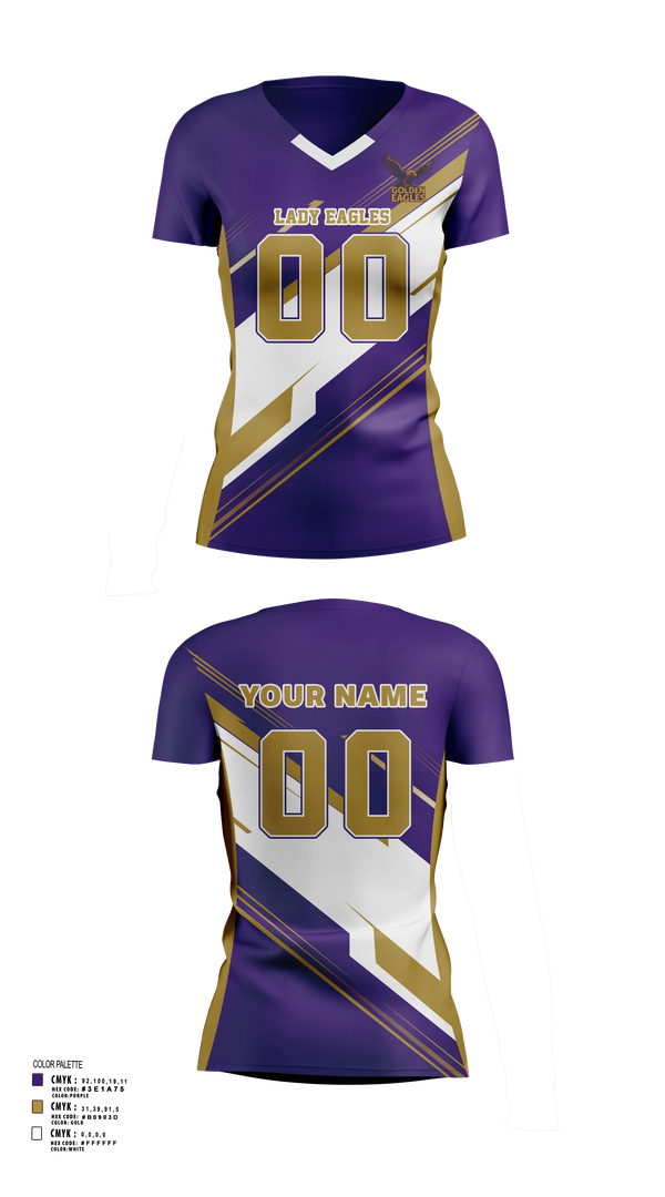 Womens Short Sleeve Vneck Shirt, Lady Eagles, Women's Volleyball, Teamtime, Team time, sublimation, custom sports apparel, team uniforms, spirit wear, spiritwear, sports uniforms, custom shirts, team store, custom team store, fundraiser sports, apparel fundraiser