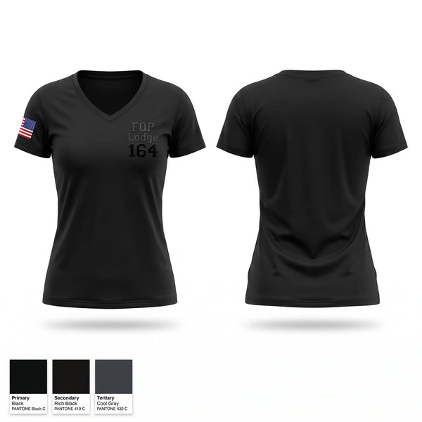 Womens Short Sleeve Vneck Shirt, FOP Lodge 164, Police, Teamtime, Team time, sublimation, custom sports apparel, team uniforms, spirit wear, spiritwear, sports uniforms, custom shirts, team store, custom team store, fundraiser sports, apparel fundraiser