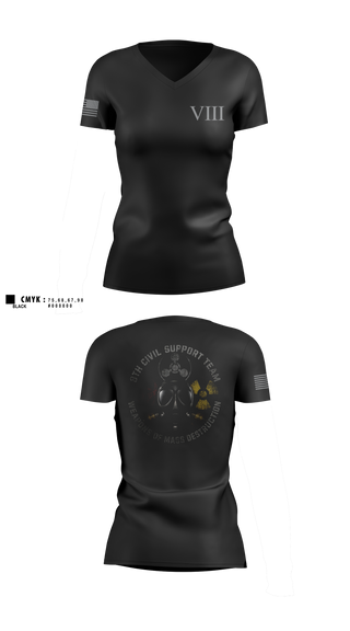 Womens Short Sleeve Vneck Shirt, 8th WMD-Civil Support Team, Army, Teamtime, Team time, sublimation, custom sports apparel, team uniforms, spirit wear, spiritwear, sports uniforms, custom shirts, team store, custom team store, fundraiser sports, apparel fundraiser