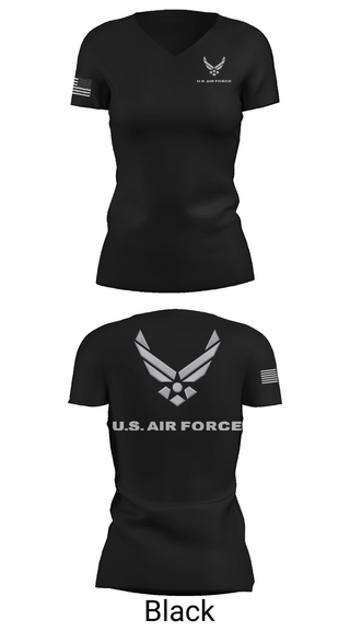 Womens Short Sleeve Vneck Shirt, USAF Volunteer, Air Force, Teamtime, Team time, sublimation, custom sports apparel, team uniforms, spirit wear, spiritwear, sports uniforms, custom shirts, team store, custom team store, fundraiser sports, apparel fundraiser