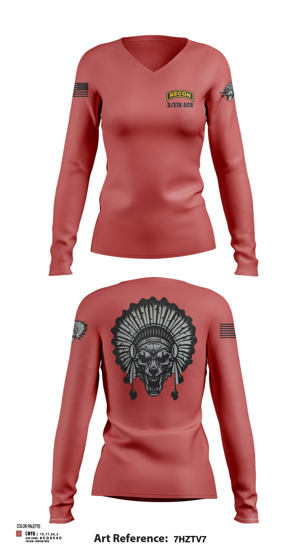Womens Long Sleeve Vneck Shirt, Scout plt HHT 3/278 ACR, , Teamtime, Team time, sublimation, custom sports apparel, team uniforms, spirit wear, spiritwear, sports uniforms, custom shirts, team store, custom team store, fundraiser sports, apparel fundraiser