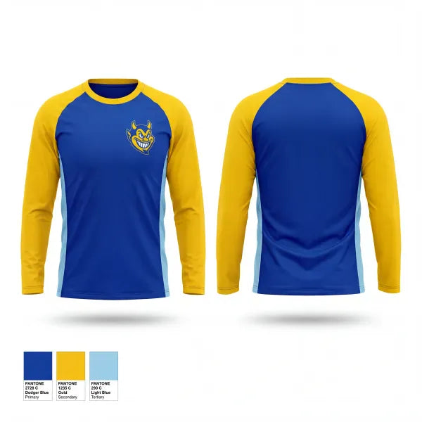 Long Sleeve Performance Shirt, Falkville Blue Devils, Baseball, Teamtime, Team time, sublimation, custom sports apparel, team uniforms, spirit wear, spiritwear, sports uniforms, custom shirts, team store, custom team store, fundraiser sports, apparel fundraiser