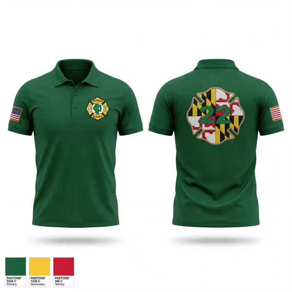 Short Sleeve Performance Polo, Potomac Fire Company #2, Fire Department, Teamtime, Team time, sublimation, custom sports apparel, team uniforms, spirit wear, spiritwear, sports uniforms, custom shirts, team store, custom team store, fundraiser sports, apparel fundraiser