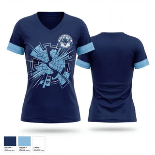 Womens Short Sleeve Vneck Shirt, Buffalo stampede sled hockey team, Ice Hockey, Teamtime, Team time, sublimation, custom sports apparel, team uniforms, spirit wear, spiritwear, sports uniforms, custom shirts, team store, custom team store, fundraiser sports, apparel fundraiser