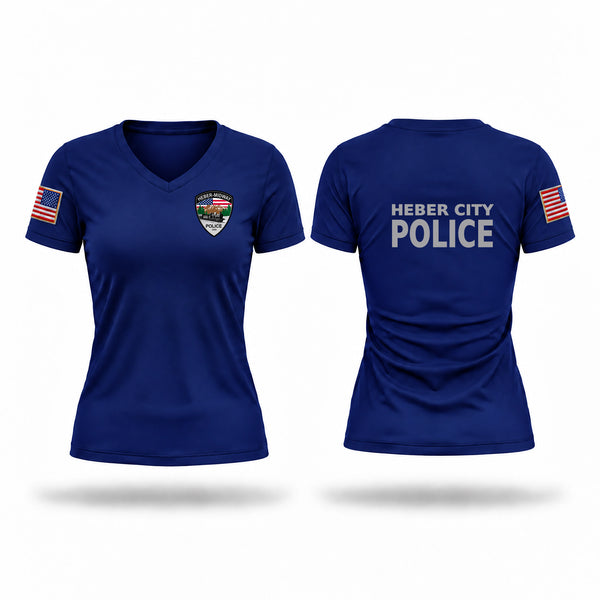 Womens Short Sleeve Vneck Shirt, Heber City Police Department, Police, Teamtime, Team time, sublimation, custom sports apparel, team uniforms, spirit wear, spiritwear, sports uniforms, custom shirts, team store, custom team store, fundraiser sports, apparel fundraiser