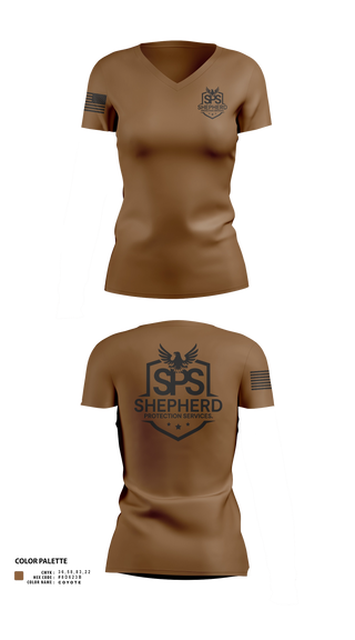 Womens Short Sleeve Vneck Shirt, SHEPHERD PROTECTION SERVICES, , Teamtime, Team time, sublimation, custom sports apparel, team uniforms, spirit wear, spiritwear, sports uniforms, custom shirts, team store, custom team store, fundraiser sports, apparel fundraiser
