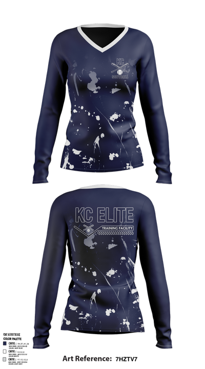KC Elite 82494190 Women's Long Sleeve V-neck Shirt - 1