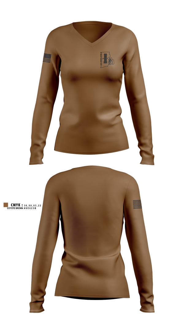 Womens Long Sleeve Vneck Shirt, 1207 FSC, Army, Teamtime, Team time, sublimation, custom sports apparel, team uniforms, spirit wear, spiritwear, sports uniforms, custom shirts, team store, custom team store, fundraiser sports, apparel fundraiser