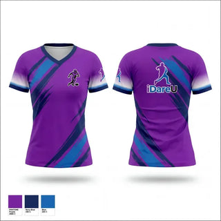 Womens Short Sleeve Vneck Shirt, iDareU Academy Inc., , Teamtime, Team time, sublimation, custom sports apparel, team uniforms, spirit wear, spiritwear, sports uniforms, custom shirts, team store, custom team store, fundraiser sports, apparel fundraiser