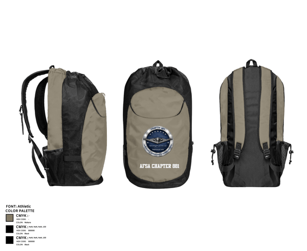 Gear Bag, AFSA CHAPTER 881, Air Force, Teamtime, Team time, sublimation, custom sports apparel, team uniforms, spirit wear, spiritwear, sports uniforms, custom shirts, team store, custom team store, fundraiser sports, apparel fundraiser