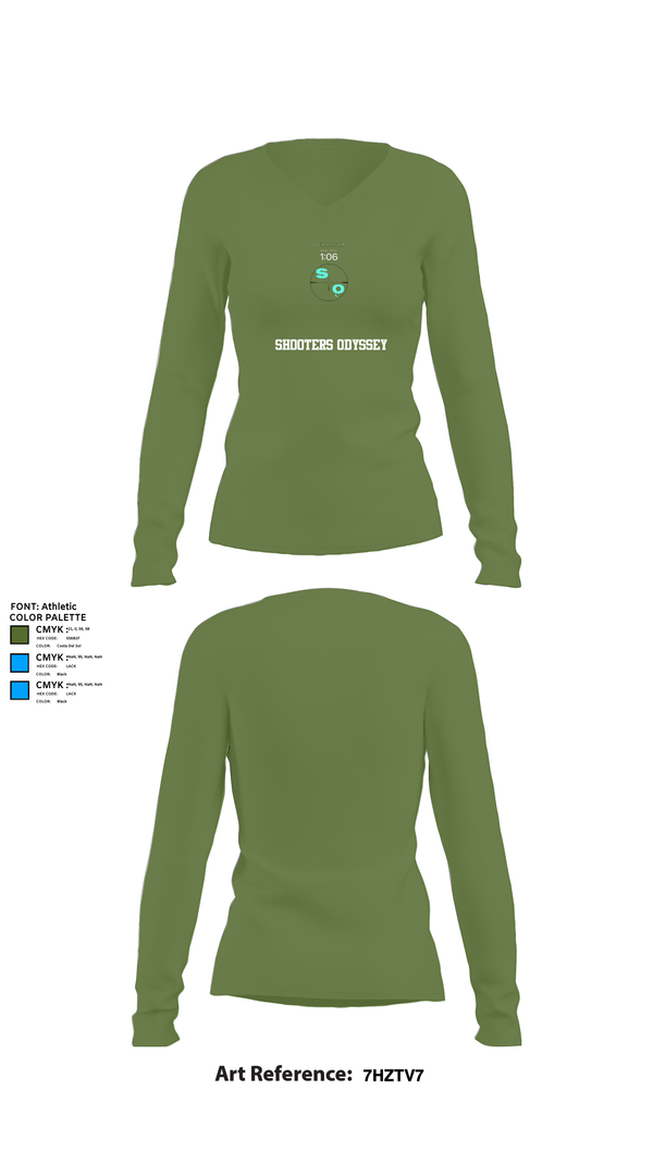 Womens Long Sleeve Vneck Shirt, Shooters odyssey, National Guard, Teamtime, Team time, sublimation, custom sports apparel, team uniforms, spirit wear, spiritwear, sports uniforms, custom shirts, team store, custom team store, fundraiser sports, apparel fundraiser