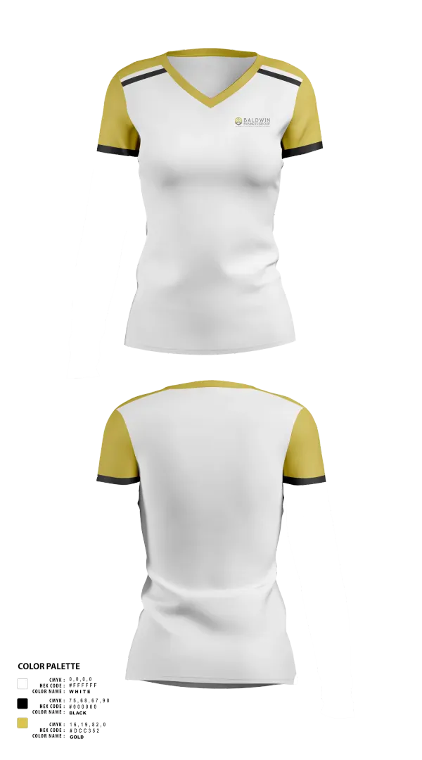 Womens Short Sleeve Vneck Shirt, Baldwin Business Group, , Teamtime, Team time, sublimation, custom sports apparel, team uniforms, spirit wear, spiritwear, sports uniforms, custom shirts, team store, custom team store, fundraiser sports, apparel fundraiser