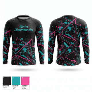 Long Sleeve Performance Shirt, Ohio Diamonds, Softball, Teamtime, Team time, sublimation, custom sports apparel, team uniforms, spirit wear, spiritwear, sports uniforms, custom shirts, team store, custom team store, fundraiser sports, apparel fundraiser