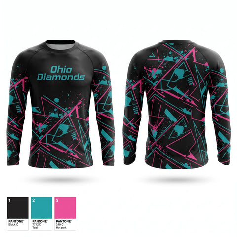 Long Sleeve Performance Shirt, Ohio Diamonds, Softball, Teamtime, Team time, sublimation, custom sports apparel, team uniforms, spirit wear, spiritwear, sports uniforms, custom shirts, team store, custom team store, fundraiser sports, apparel fundraiser