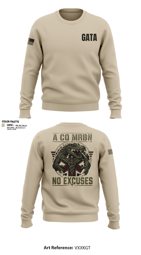 Crew Neck Sweatshirt, MRBN -A Co, Army, Teamtime, Team time, sublimation, custom sports apparel, team uniforms, spirit wear, spiritwear, sports uniforms, custom shirts, team store, custom team store, fundraiser sports, apparel fundraiser