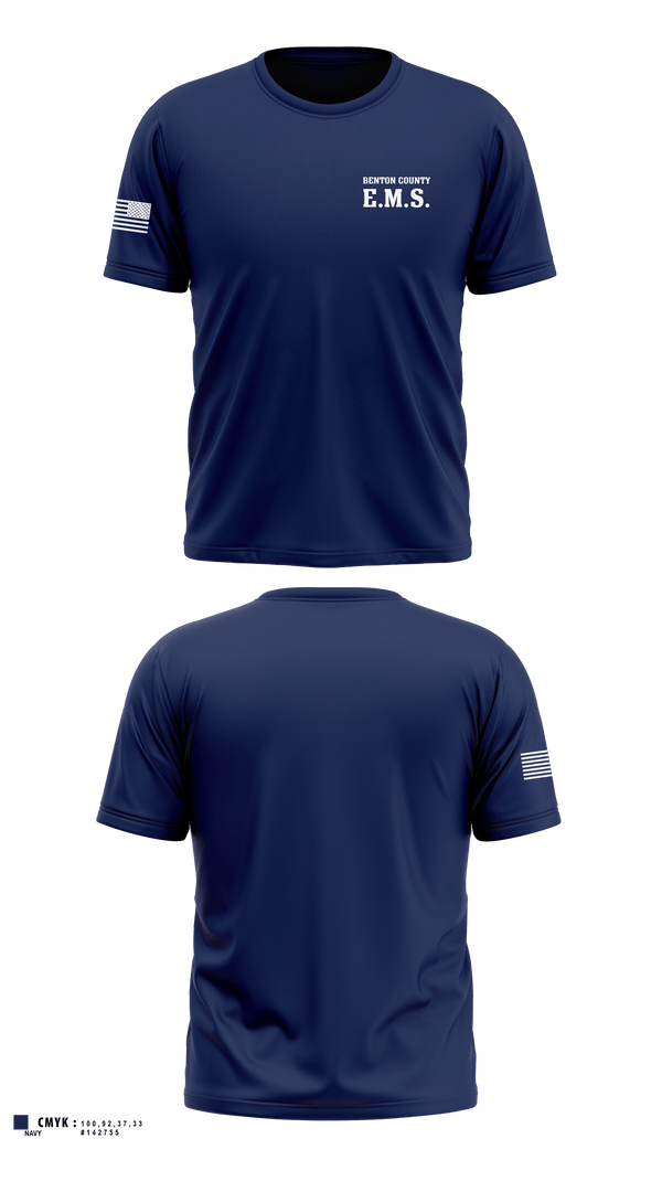 Old School Cotton Feel Shirt, Benton County E.M.S., EMS/EMT, Teamtime, Team time, sublimation, custom sports apparel, team uniforms, spirit wear, spiritwear, sports uniforms, custom shirts, team store, custom team store, fundraiser sports, apparel fundraiser