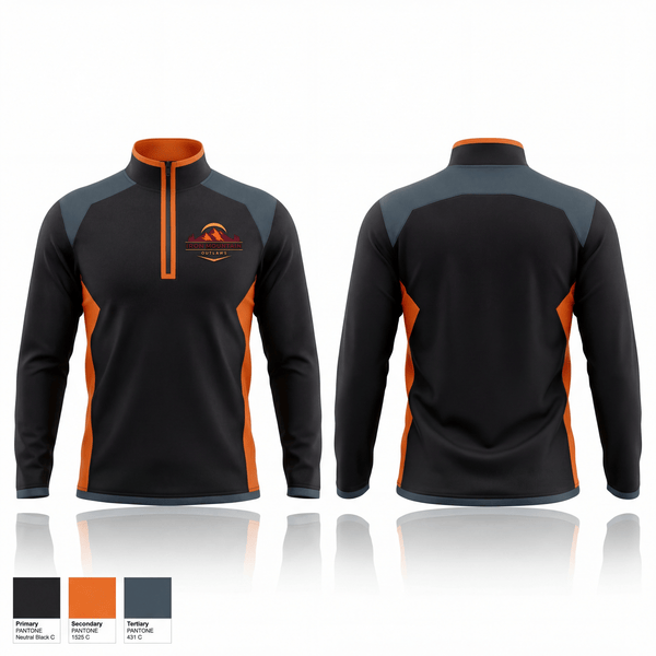 Quarter Zip Jacket, Iron mountain outlaws, Wrestling, Teamtime, Team time, sublimation, custom sports apparel, team uniforms, spirit wear, spiritwear, sports uniforms, custom shirts, team store, custom team store, fundraiser sports, apparel fundraiser