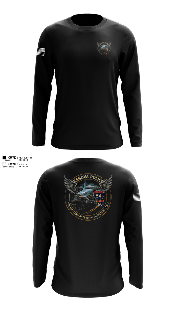 Long Sleeve Performance Shirt, Kenova Police Department, Police, Teamtime, Team time, sublimation, custom sports apparel, team uniforms, spirit wear, spiritwear, sports uniforms, custom shirts, team store, custom team store, fundraiser sports, apparel fundraiser