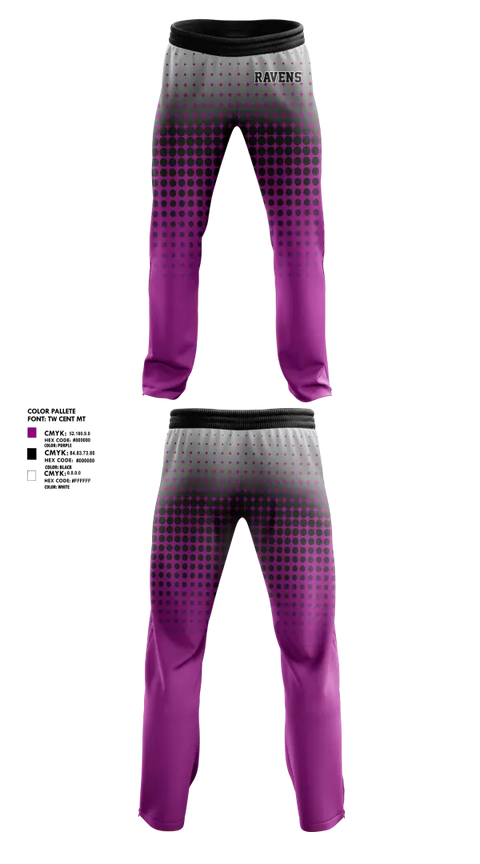 Sweatpants, RAVENS, , Teamtime, Team time, sublimation, custom sports apparel, team uniforms, spirit wear, spiritwear, sports uniforms, custom shirts, team store, custom team store, fundraiser sports, apparel fundraiser
