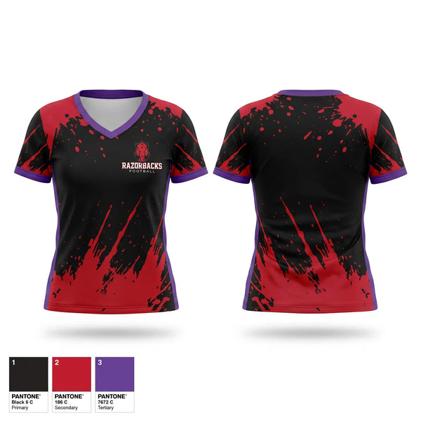 Womens Short Sleeve Vneck Shirt, Wakulla County Youth Football & Cheerleading Association Inc., Football, Teamtime, Team time, sublimation, custom sports apparel, team uniforms, spirit wear, spiritwear, sports uniforms, custom shirts, team store, custom team store, fundraiser sports, apparel fundraiser